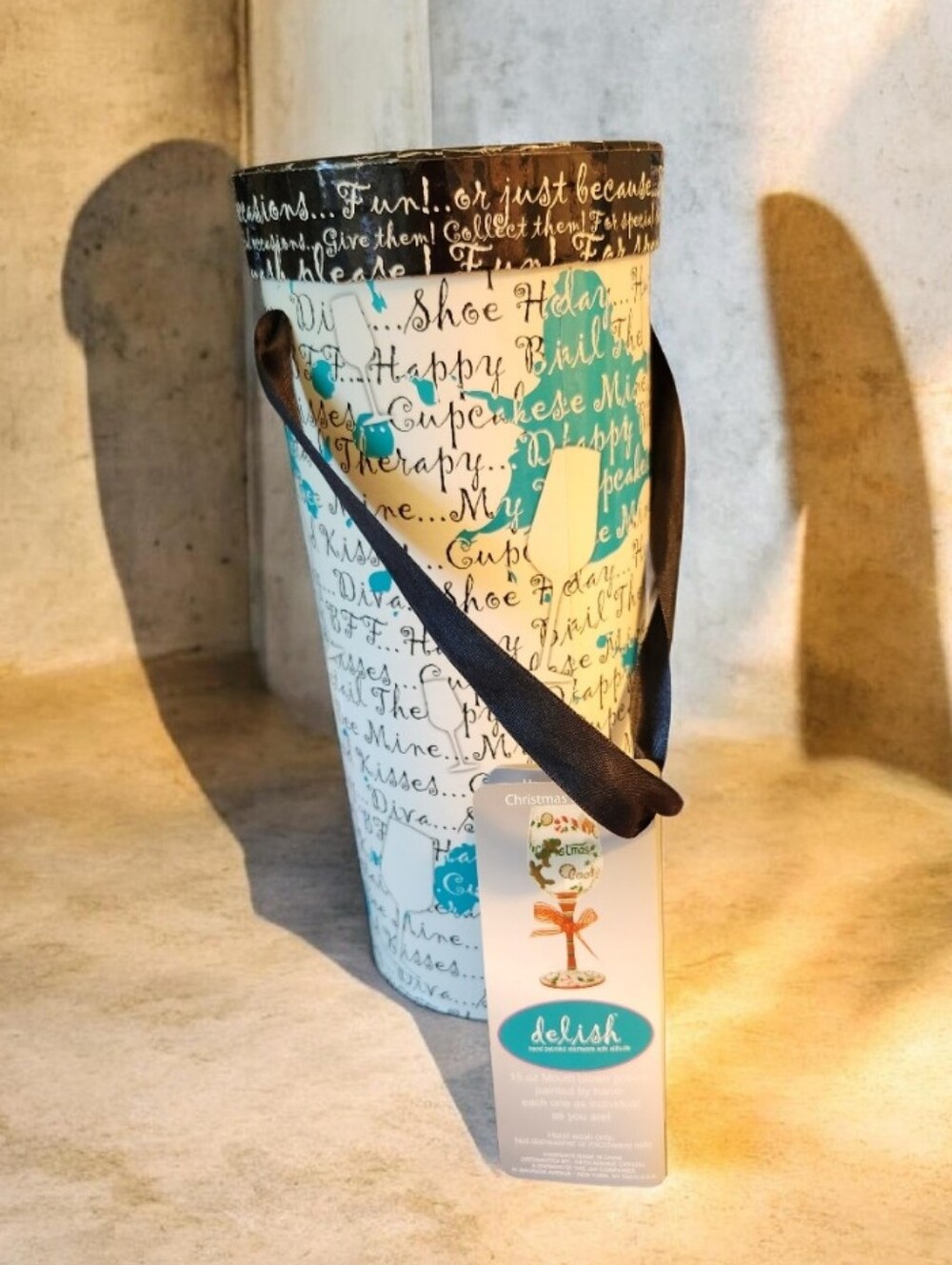 Hand Painted Wine Glass , Girly N Says Diva On It■ NIB